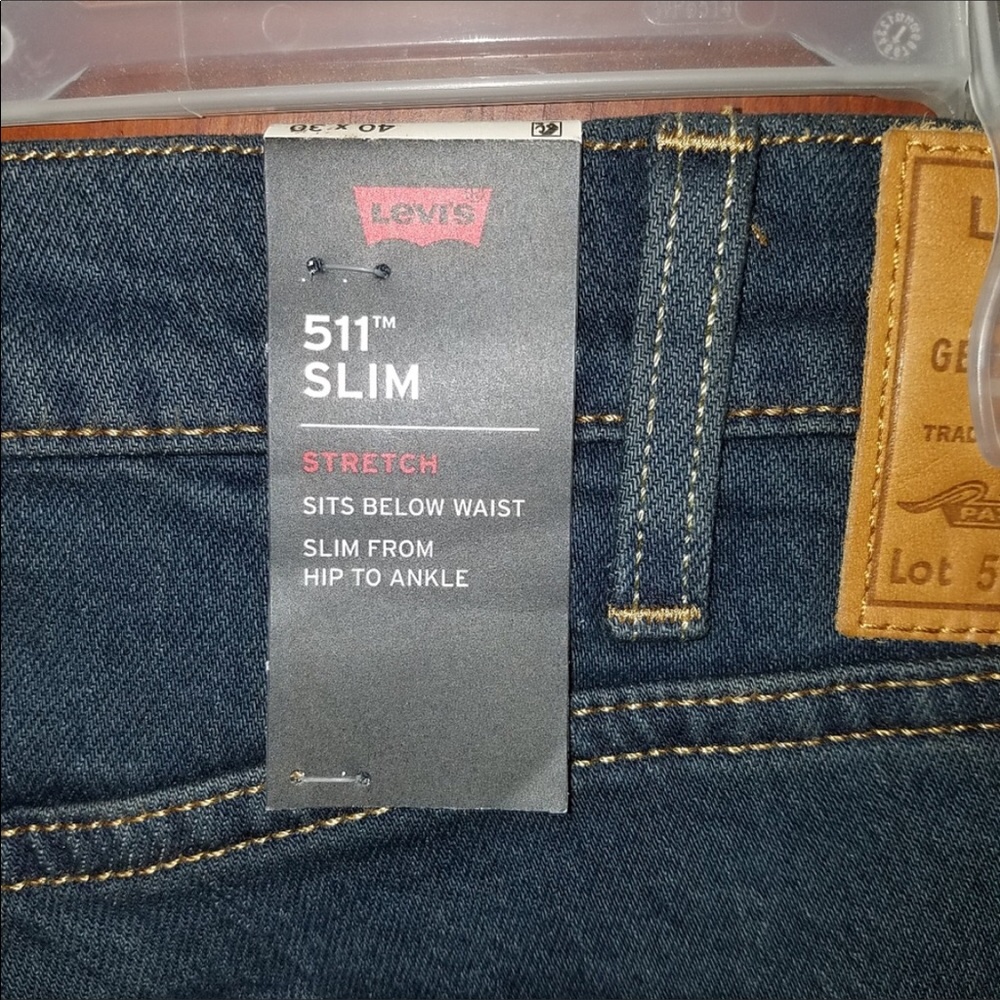 Levi's premium 511 jeans 40x30 distressed nwt - Picture 8 of 10